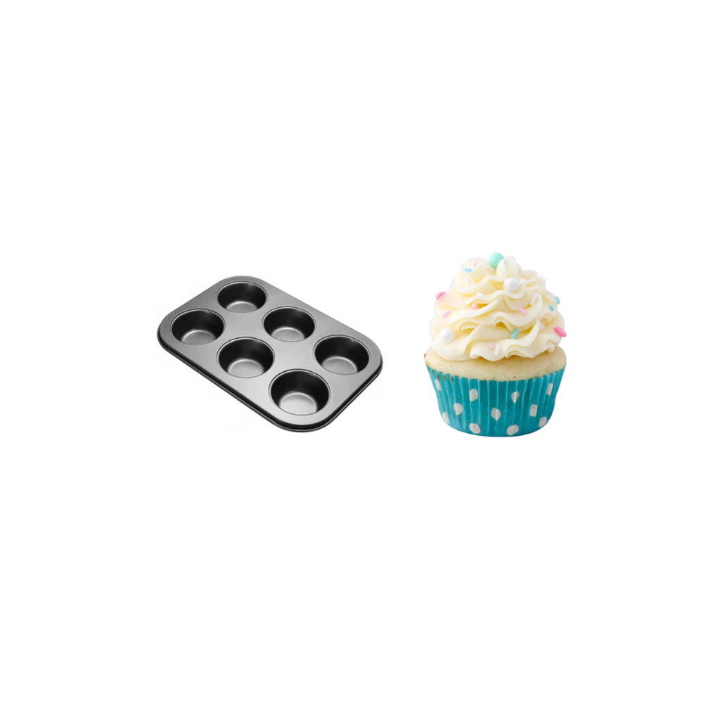TrendyTrolley 3 Pc Cake Baking Combo Set - Round Cake Tin| Pizza Pan & Muffin Cupcake Tray Non Stick Springform Removable Bottom |Microwave Safe Moulds
