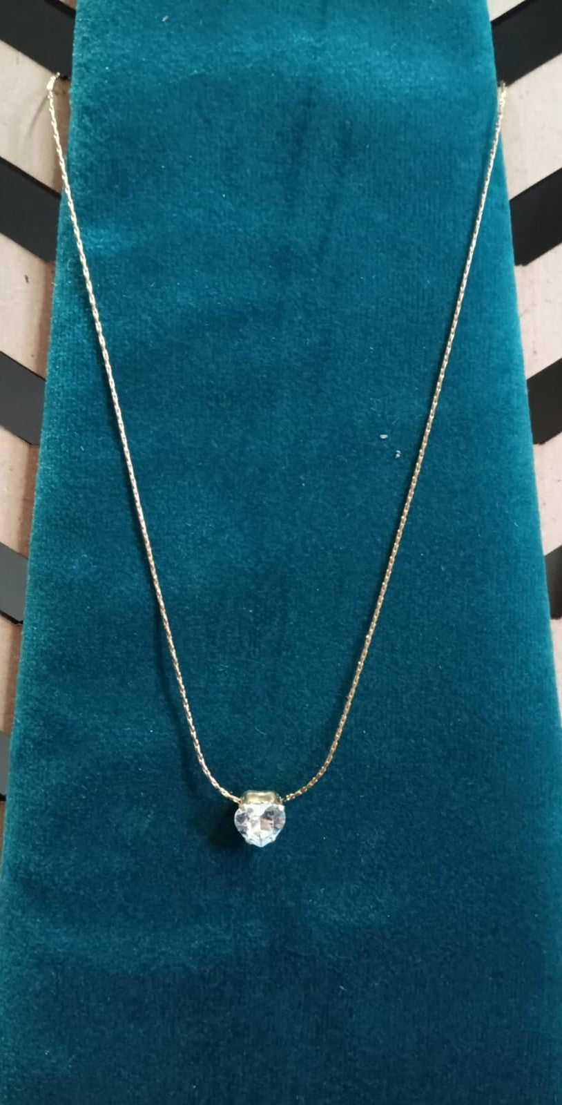 TrendyTrolley Small Heart-Shaped Diamond Pendant for Women | 18K Gold Plated | Anti-Tarnish Jewellery | Everyday Wear Necklace Gift for Girls & Women