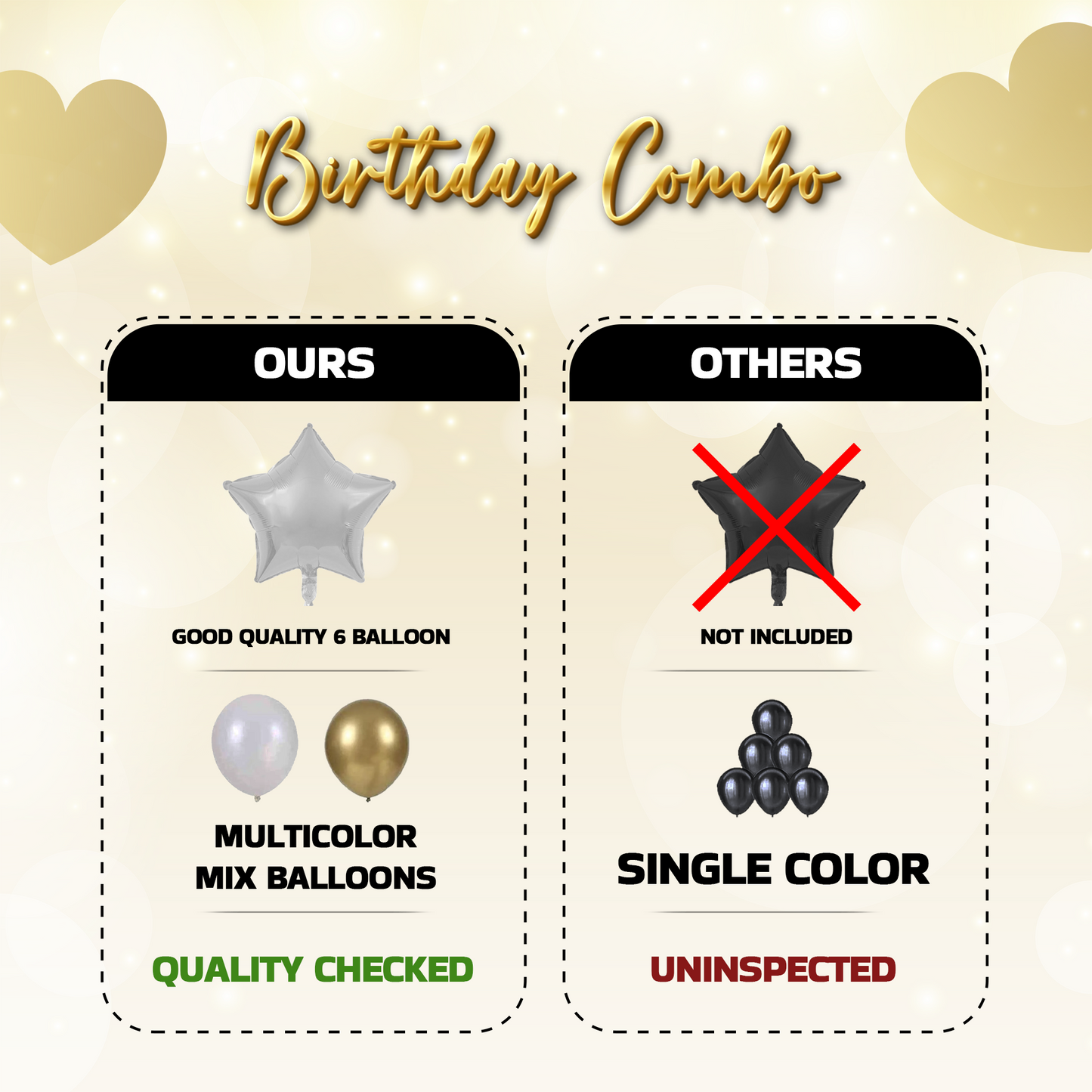 Decofy Golden & Grey 29 Pcs Birthday Decoration Kit | Birthday Decoration Items For Boys | Girls | Kids | Adults - Complete Combo Set