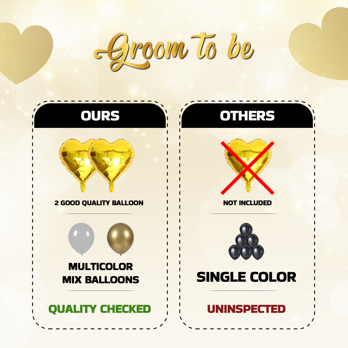 Decofy 36 Pcs Groom To Be Decoration Set | Stylish Pre-Wedding & Bachelor Party Decoration Kit for Groom Celebration & Surprise Setup With Groom To Be Black Sash