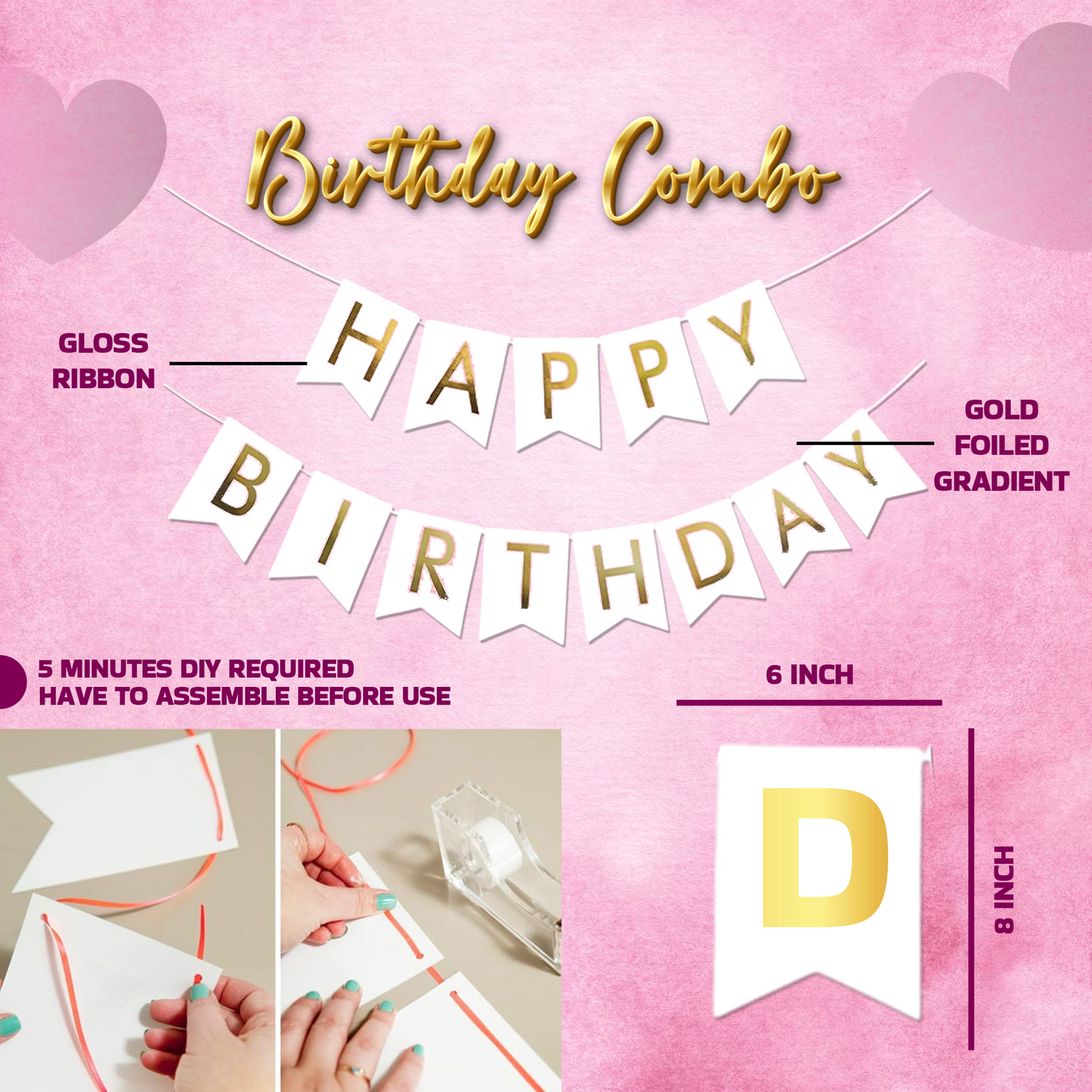 Decofy 29 Pcs Combo Birthday Decoration Set | Premium Red Balloon Decoration Kit with Happy Birthday Banner for All age groups Party Decor Items