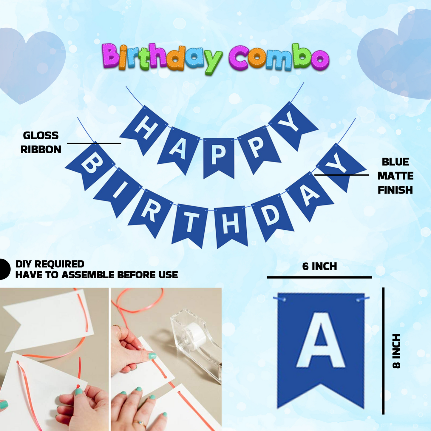 Decofy Birthday Boy Theme Decoration Kit 37 Pcs | Birthday Decoration for Boy with Balloons ,Birthday Boy Black Sash & Banner