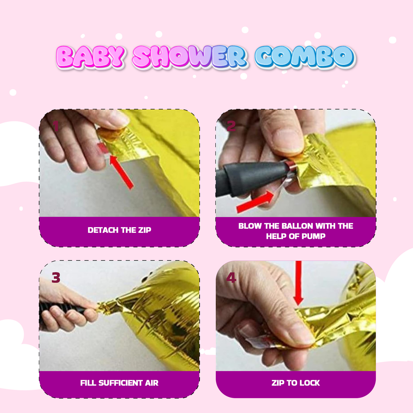Decofy Baby Shower Decoration 31 Pcs Combo| Welcome Baby Party Decoration Set for Home With Balloons & Mom -Dad to Be Sash