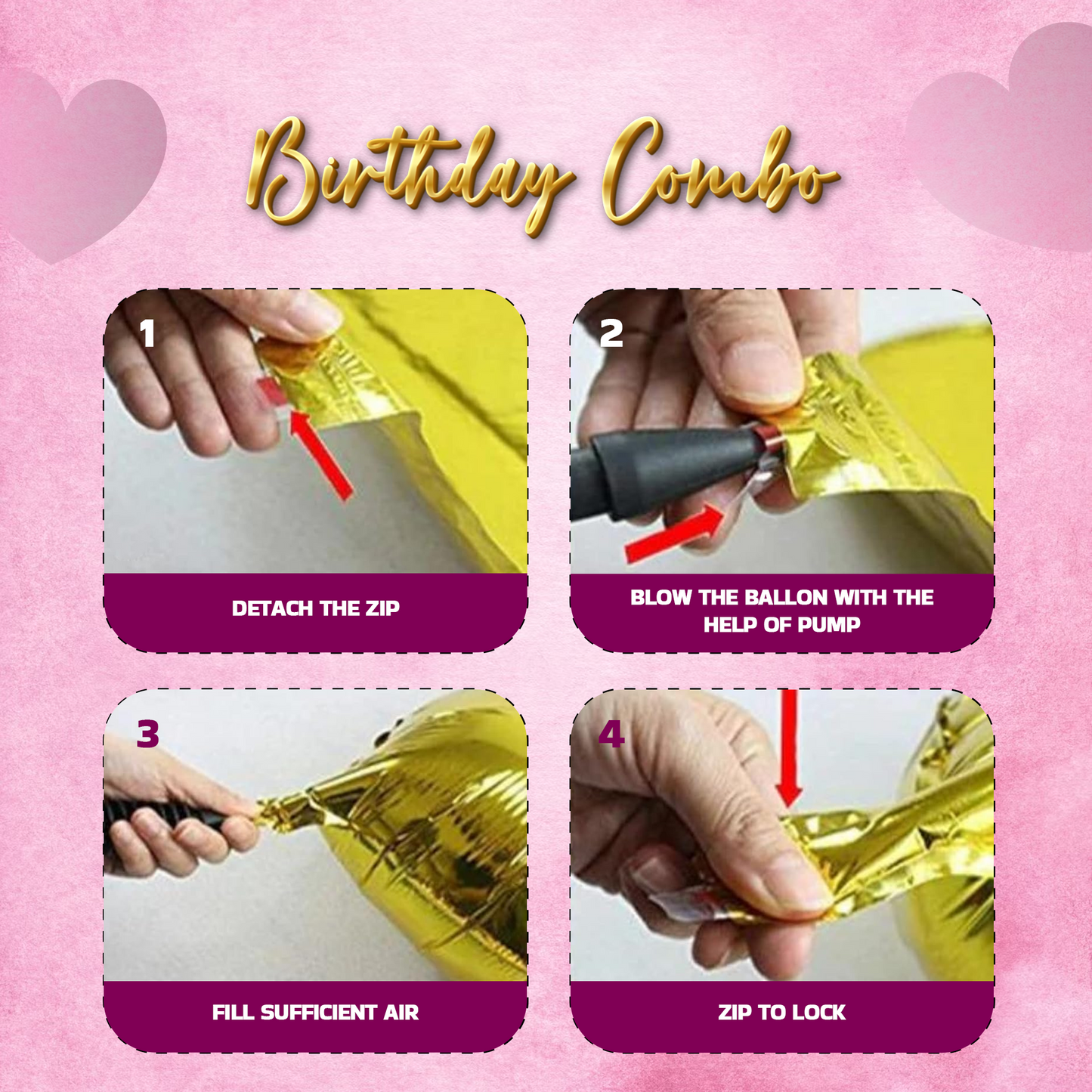 Decofy 29 Pcs Combo Birthday Decoration Set | Premium Red Balloon Decoration Kit with Happy Birthday Banner for All age groups Party Decor Items