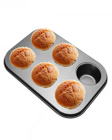 TrendyTrolley® Muffin Tray & Square Cake Tin Combo | Non-Stick Baking Set for Oven | Ideal for Cupcakes, Brownies & More (2 Pc)