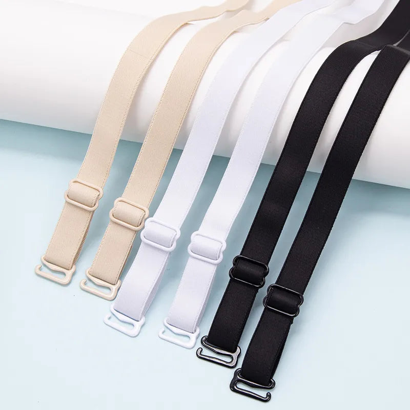 Trendytrolley 12 Pcs Bra Straps Combo Set – 4 Fancy Diamond & Pearl Bra Straps (Silver, Black, Gold, Pearl) + 4 Colorful Elastic Bra Straps –4 Pairs Transparent 15mm Invisible Bra Straps