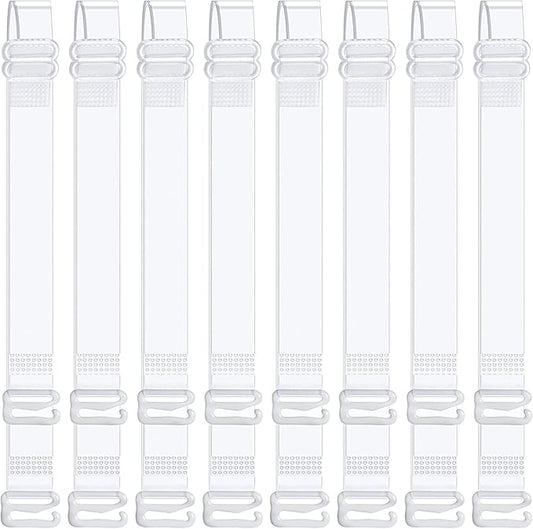 TrendyTrolley 15 MM Silicone Transparent Bra Straps For Women | Invisible Clear Bra Straps Strong Grip For Girls & Womens (4 Pairs)