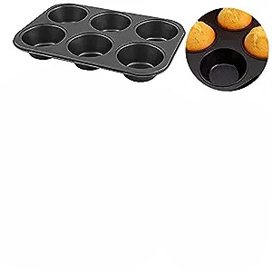 TrendyTrolley Cake Mould Baking Set Combo of Round |Square Tin |6 Slot Muffin Cupcake Tray for Microwave Oven OTG Safe Baking tin