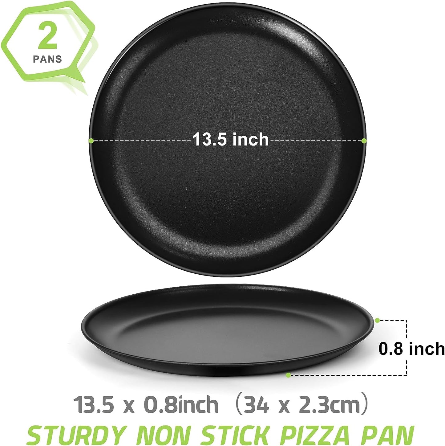 TrendyTrolley® Pizza Tray & Square Cake Tin Set | Non-Stick Oven Bakeware Combo | Great for Pizza, Brownies & Baking Gifts (2 Pc)