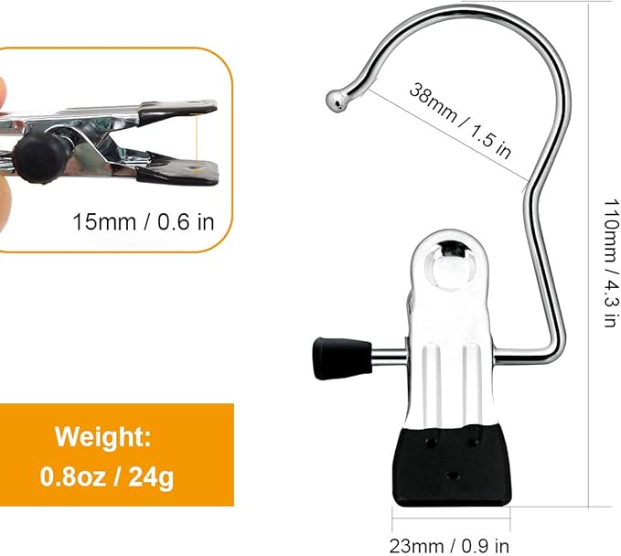TrendyTrolley 4 PCS Single Clip Hangers Boot Hanging Clips Premium Clothes Pins | Clip Hangers | Boot Hangers for Closet | Laundry Clips | Laundry Hooks -Made in India
