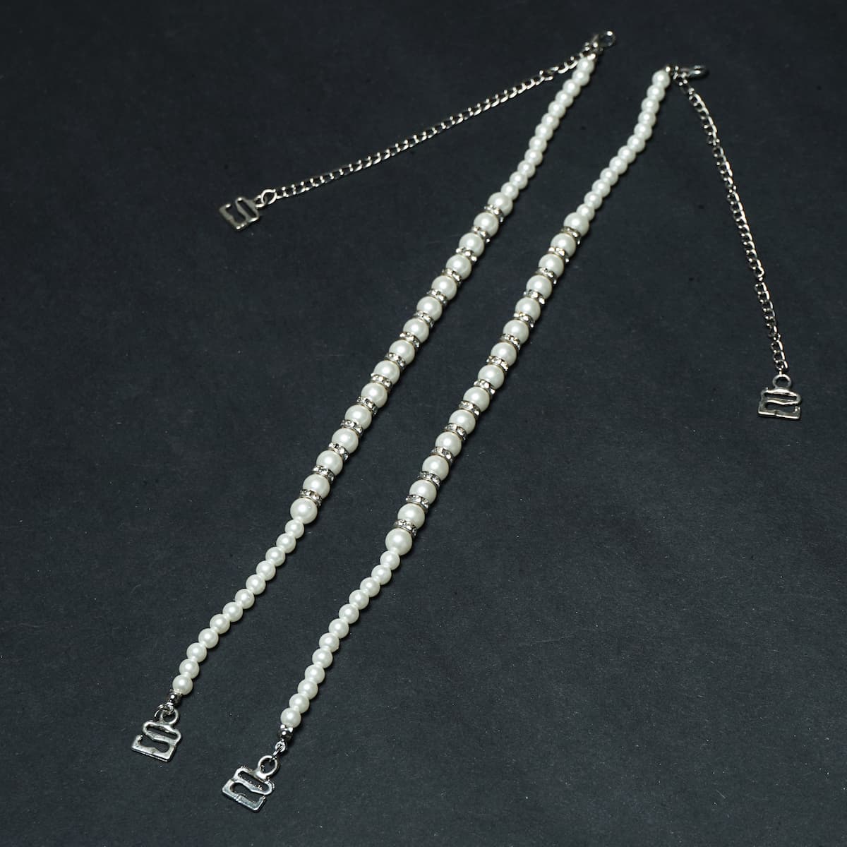 TrendyTrolley Crystal Diamond Pearl Bra Straps for Women 1 Pair | Adjustable, Stylish & Detachable Decorative Straps for Dresses, Blouses, Tops | Premium Fashion Straps for Wedding, Party Outfits