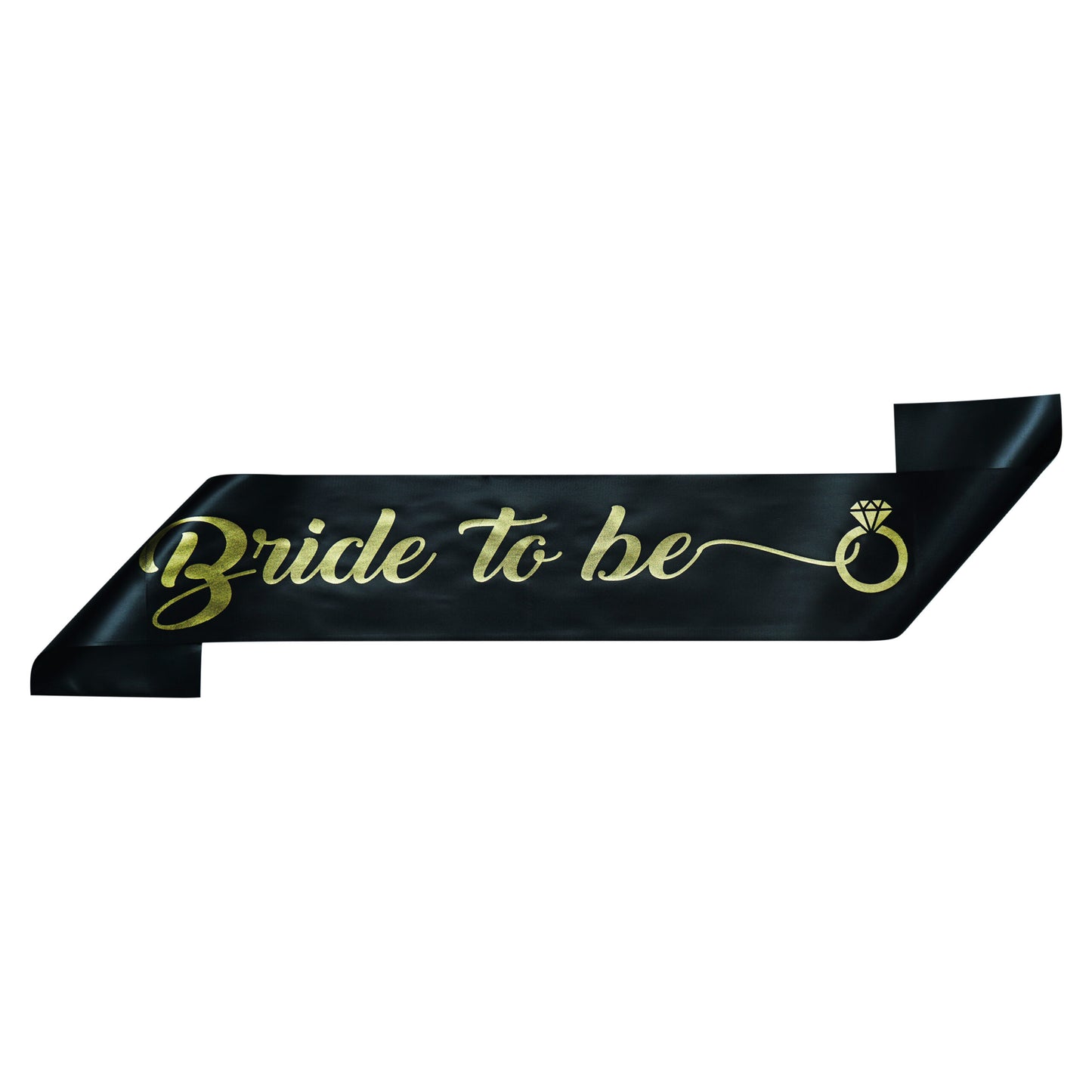 Decofy Bride to Be Decoration Set - Black Bride to Be Sash | Crown Tiara For Bridal Shower Party | Spinsters Party (Heart-Black)