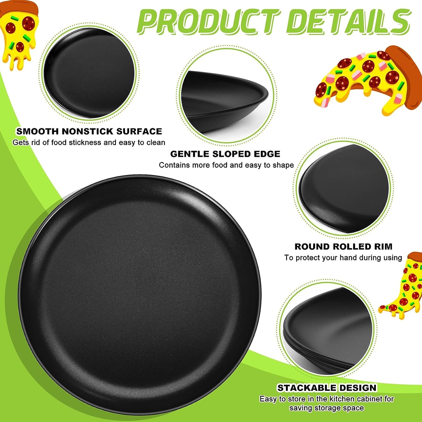TrendyTrolley® Pizza Tray & Square Cake Tin Set | Non-Stick Oven Bakeware Combo | Great for Pizza, Brownies & Baking Gifts (2 Pc)