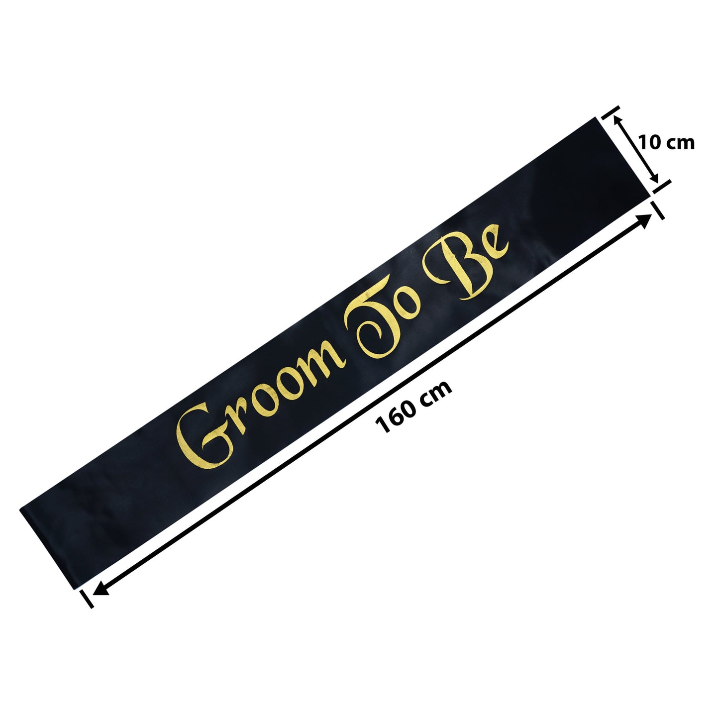 Decofy 2 Pc Bride & Groom Decoration Set | Bride to Be Black Sash | Groom To Be Black Sash With Safety Pins