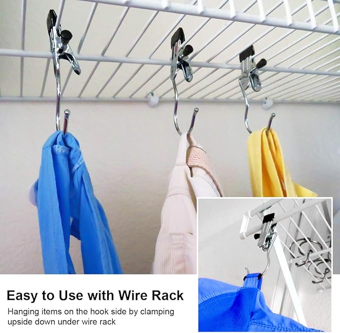 TrendyTrolley 4 PCS Single Clip Hangers Boot Hanging Clips Premium Clothes Pins | Clip Hangers | Boot Hangers for Closet | Laundry Clips | Laundry Hooks -Made in India