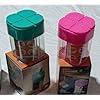 TrendyTrolley 4 Section Pulses Container Set with 2 Pcs Spices Sprinkler Shaker Set (3 Pc Combo Set)