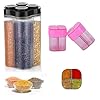TrendyTrolley 2 Pc Combo Container Jar - 4 Section Storage Container With Spices Container Box | Grocery Storage Container