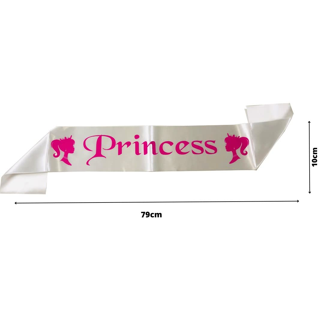 "Decofy Princess Sash & Crown Set for Girls | Satin Birthday Sash with Silver Rhinestone Tiara | Dress-Up, Pageants, Parties & Special Events Search this page"