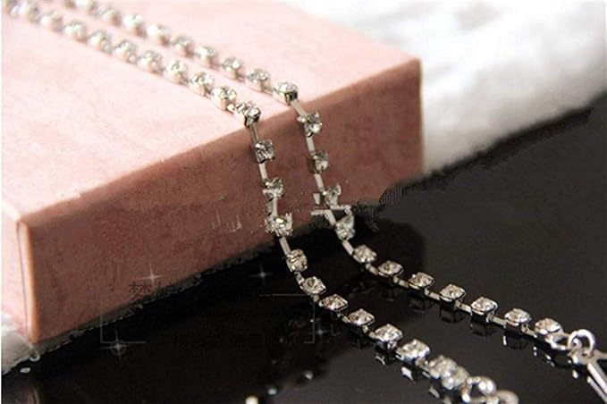 TrendyTrolley Silver Diamond Bra Straps for Women | Adjustable, Stylish & Detachable Rhinestone Straps for Dresses, Blouses | Premium Decorative Fashion Straps