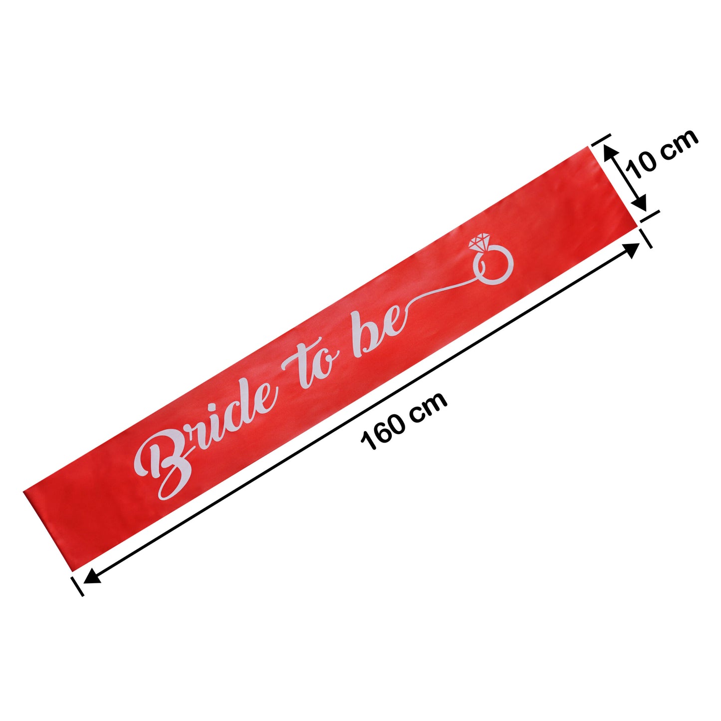 Decofy 2 Pc Bride & Groom Decoration Set | Bride to Be Red Sash | Groom To Be Black Sash With Safety Pins