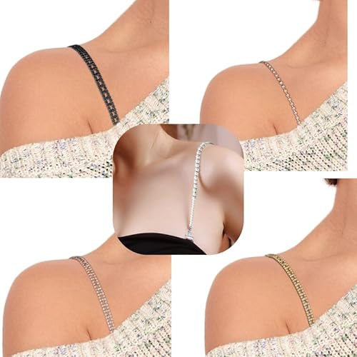 TrendyTrolley Fancy Adjustable Bra Straps for Women | Stylish & Comfortable For Dresses & Tops | Diamond & Pearl Design Non-Slip Bling Shoulder Straps for Wedding & Party Outfit