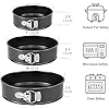 TrendyTrolley Cake 3 Pieces Spring Form Cake Mould Pan Set | Removable Cake Mould | with 7-8-9-10inch Round Golden Cake Base Board (2pcs Each) - Black Cake Moulds (7-8-9 Inch)