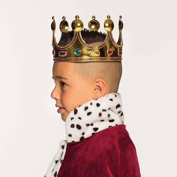 Decofy Birthday Boy Black Sash & King Crown With Balloon Pump,Crown For Boys,Mens -Balloon Pump - Any Random Color