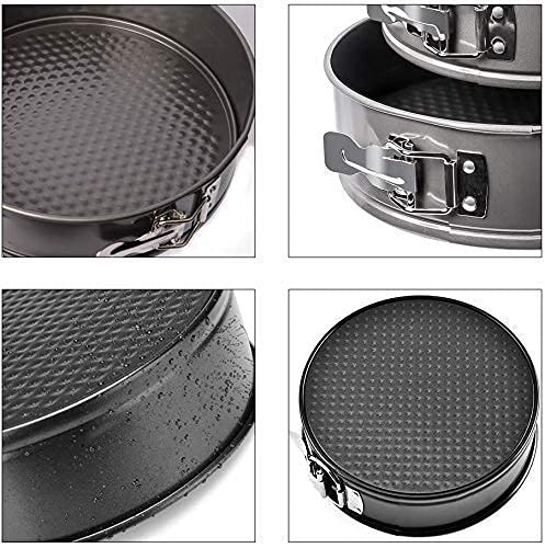 TrendyTrolley 3 Pc Round Cake Mould SpringForm Non Stick Carbon Steel Removable Bottom Premium Material Safe for Microwave,OTG Oven etc- 3 Pc Round Cake Mould
