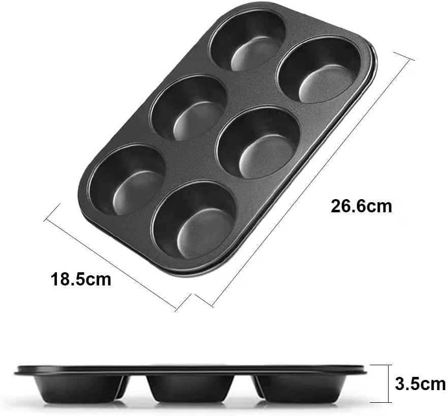 TrendyTrolley 6 pc Cake Baking Combo Set -3 Pc Round Cake Set 7 8 8.5 inch Cake Moulds | Bread Loaf | Muffin Cupcake Tray & Pizza Pan 23 Cm Cake Mould for Oven
