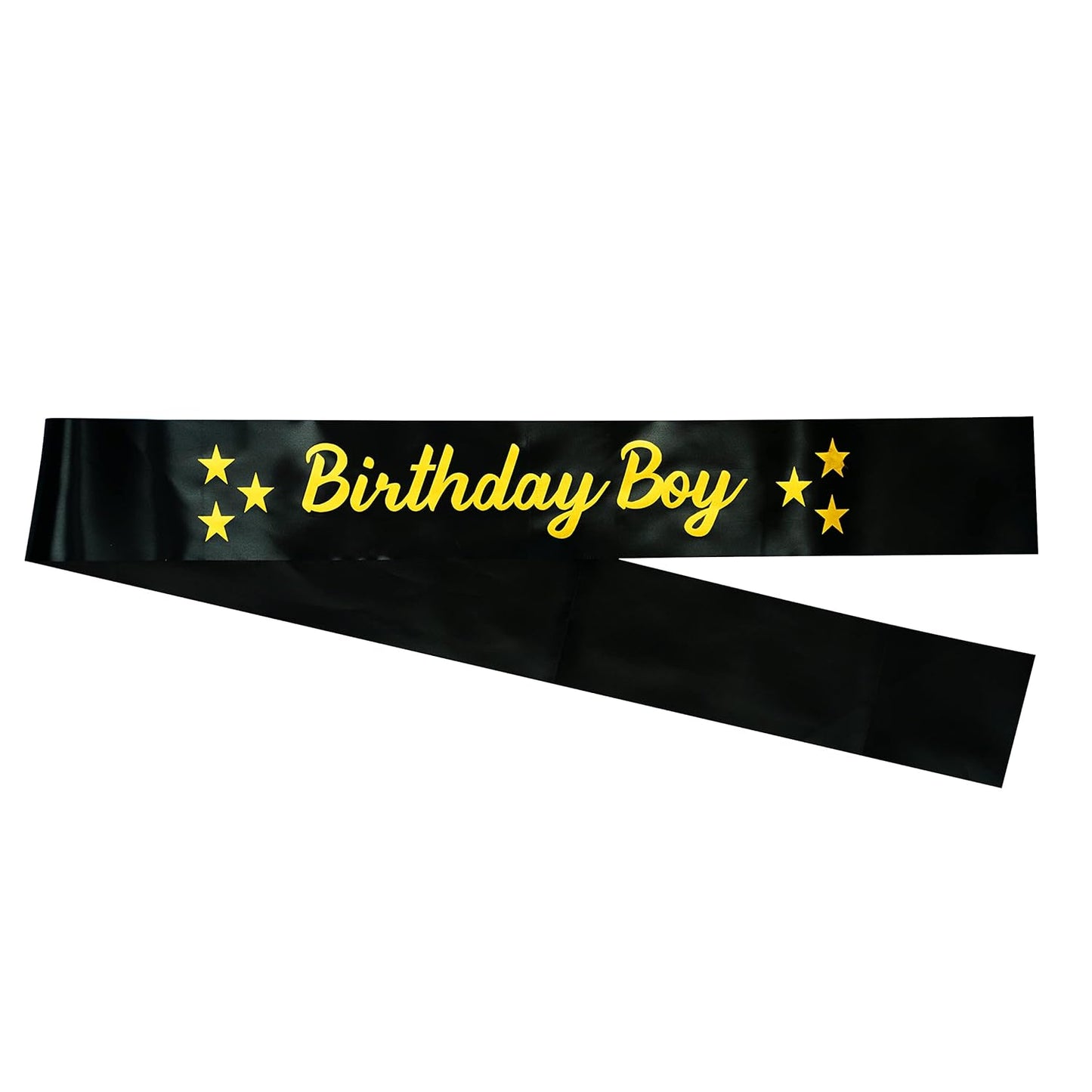 Decofy Birthday Boy Sash & King Crown With Pin- Set of 3 Birthday Boy Sash & King Crown | Black Sash of Birthday Boy For Kids, Mens