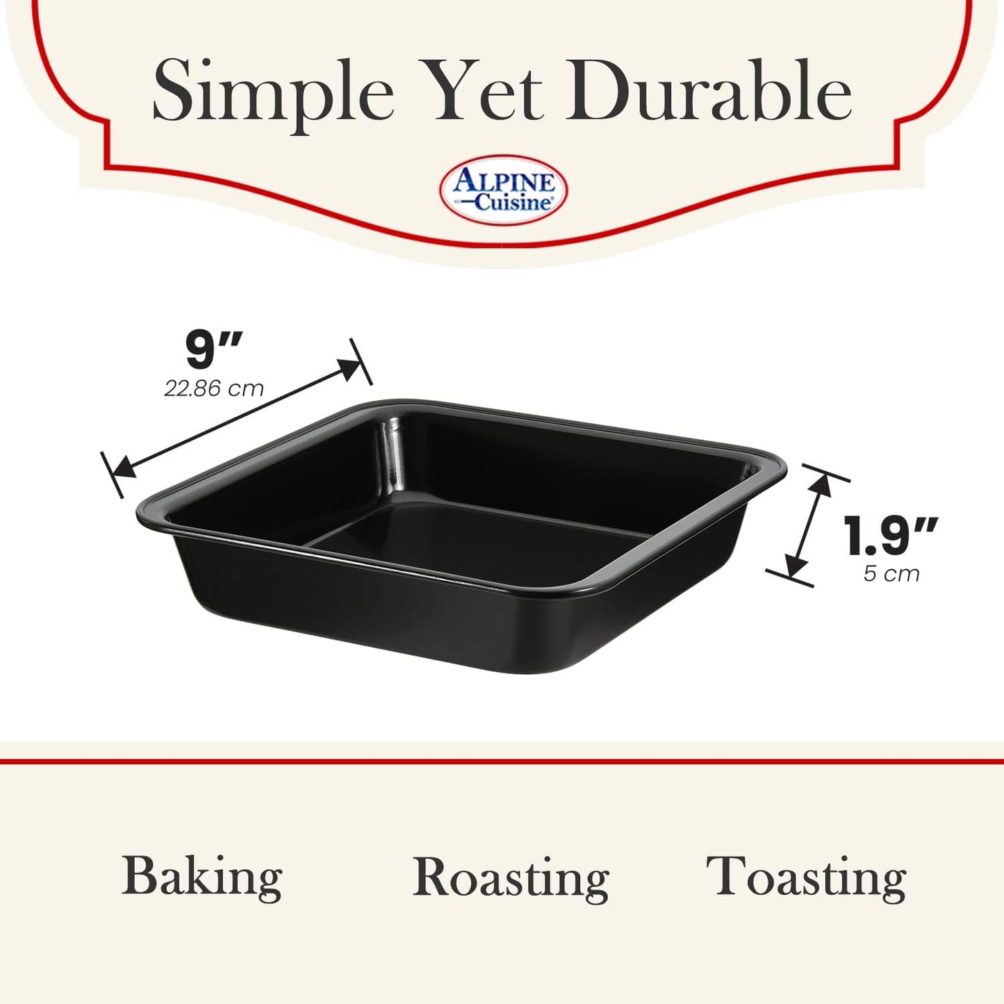 TrendyTrolley® Bread Loaf Pan & Square Cake Tin Combo | Non-Stick Bakeware Set for Breads, Brownies & Tea Cakes (2 Pc)