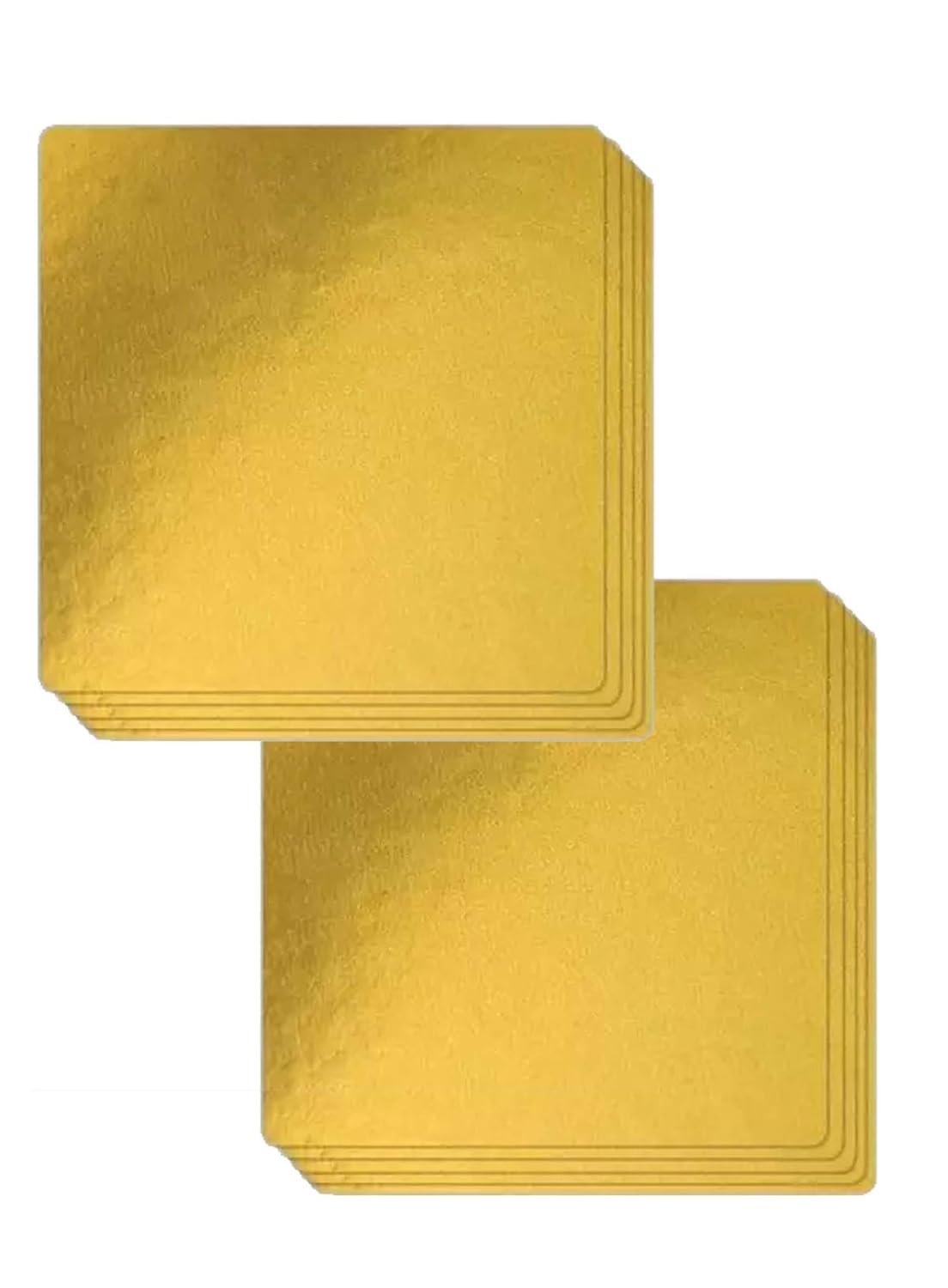TrendyTrolley MDF Sqaure Cake Base Board Golden - 8 inch| Sqaure Cake Base Board for Wedding Birthday Gift for Baking Lover (5 Pcs)