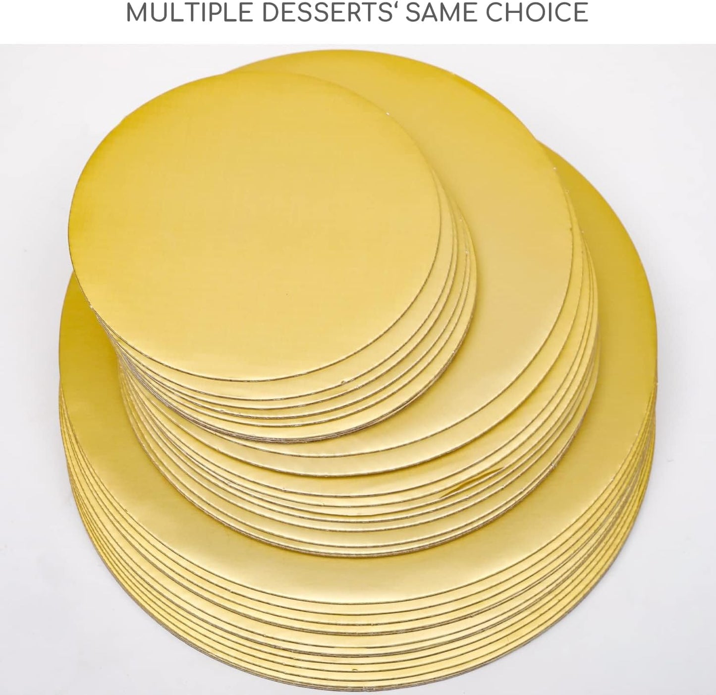 TrendyTrolley Round Cake Base Board |MDF Cardboard Disposable Cake Pizza Circle Scalloped Mate Gold Tart Decorating Base Stand|10 inch - 6 Pc - Round