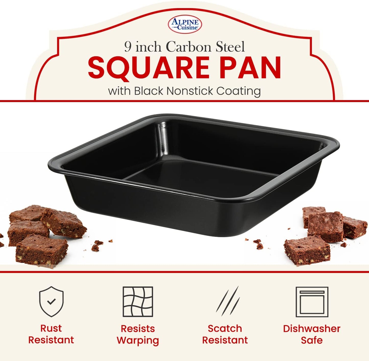 TrendyTrolley® Bread Loaf Pan & Square Cake Tin Combo | Non-Stick Bakeware Set for Breads, Brownies & Tea Cakes (2 Pc)
