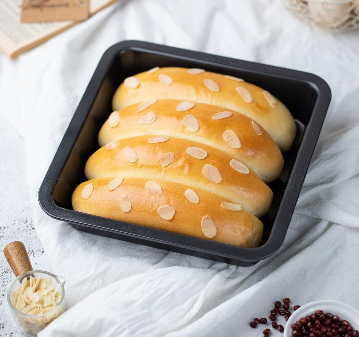 TrendyTrolley® Square Cake Tin & Bread Loaf Pan Combo | Premium Non-Stick Bakeware Set for Brownies, Breads & Tea Cakes (2 Pc)