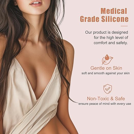 TrendyTrolley Nipple Covers for Women - Sticky Adhesive Silicone Pasties - Reusable Pasty Nipple Cover (1 Pair) Beige