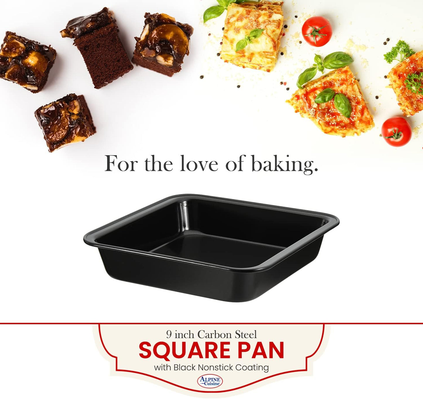 TrendyTrolley® Bread Loaf Pan & Square Cake Tin Combo | Non-Stick Bakeware Set for Breads, Brownies & Tea Cakes (2 Pc)