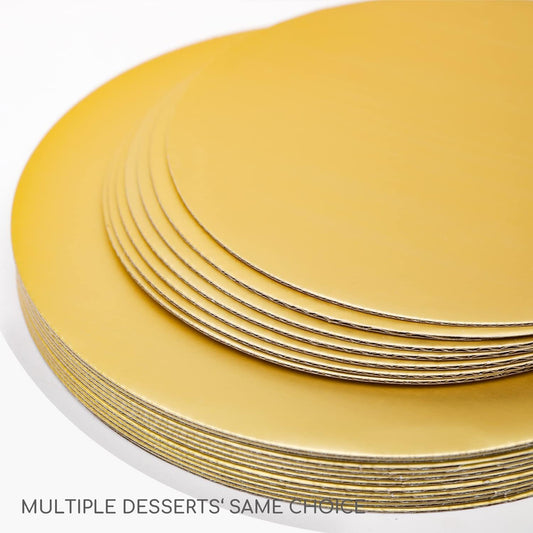 TrendyTrolley Round Cake Base Board |MDF Cardboard Disposable Cake Pizza Circle Scalloped Mate Gold Tart Decorating Base Stand|9 inch - 6 Pc - Round