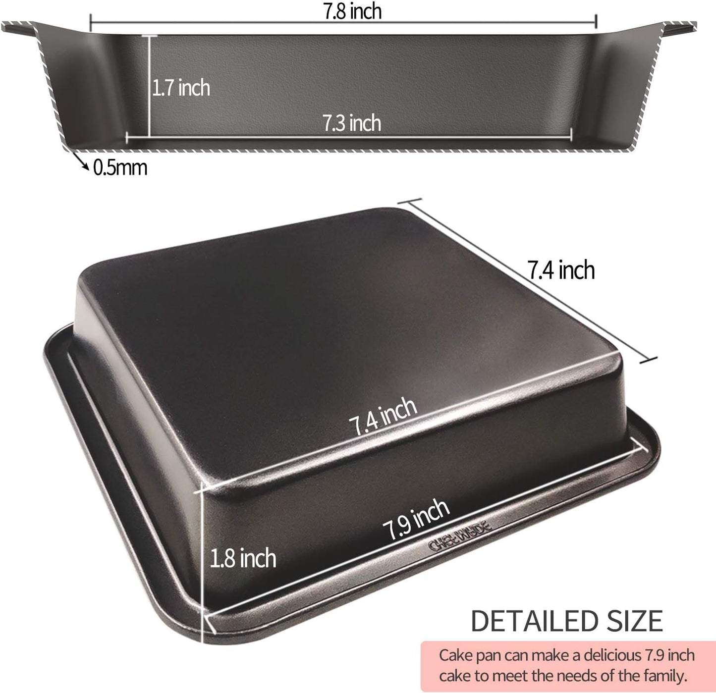 TrendyTrolley® Bread Loaf Pan & Square Cake Tin Combo | Non-Stick Bakeware Set for Breads, Brownies & Tea Cakes (2 Pc)