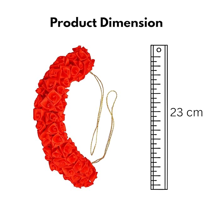 TrendyTrolley Artificial Gajra Red | Suitable For Wedding Haldi Bride to Be Mehendi - Artificial Natural Looking Mogra Gajra (1 Pc Red)