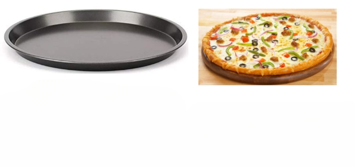 TrendyTrolley Cake Baking Combo - Bread Loaf | Pizza Pan & Round Cake Tin Non Sitck | Microwave Oven OTG Safe Cake Utensils/Mould/Tins (3 pc)