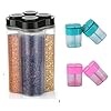 TrendyTrolley 4 Section Pulses Container Set with 2 Pcs Spices Sprinkler Shaker Set (3 Pc Combo Set)