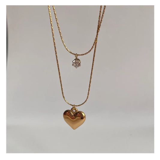 "TrendyTrolley Diamond Heart Desire Pendant Chain - 18k Gold | Heart-Shaped | Waterproof and Timeless "