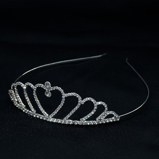 Decofy Royal Heart Tiara – Sparkling Crown for Girls & Women