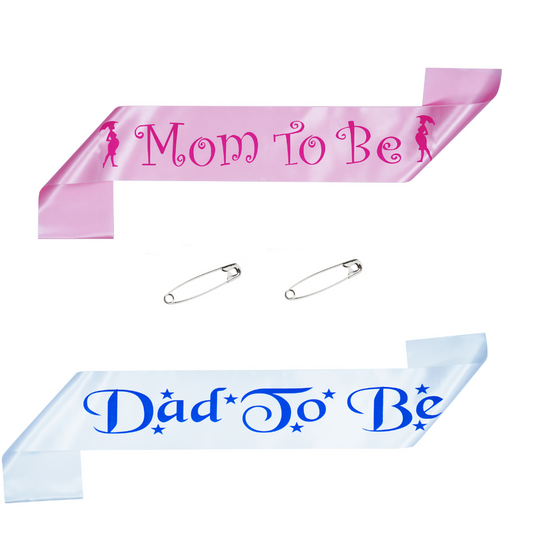 DecofyRoyal Glamor Tiara Set – Pink Sash Crown & Rhinsotne Jewel Combo for Trendy Moms | Baby Shower Combo Set