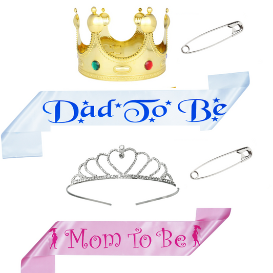 Mom to Be & Dad to Be Sash & Tiara with Pin A perfect Combo for Beautiful MOM to be & DAD to be | Baby shower function| Mom to Be Sash Dad to Be Sash