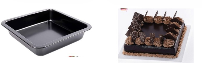 TrendyTrolley Cake Mould Baking Set Combo of Round |Square Tin |6 Slot Muffin Cupcake Tray for Microwave Oven OTG Safe Baking tin