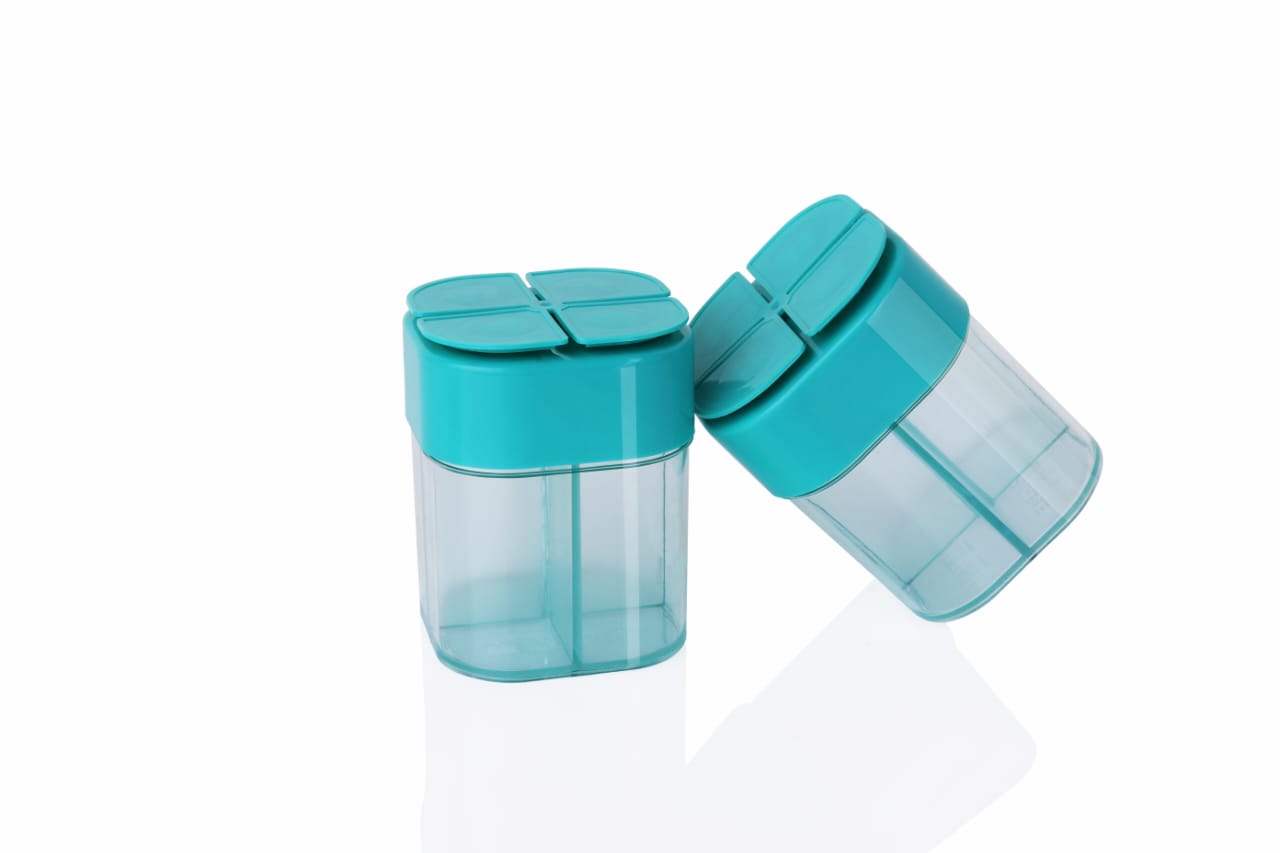 TrendyTrolley 2 Pc Spices Shaker Sprinkler Set | Spice Small Boxes Sprinkler with Labels 2 Pc Spices Jar Set