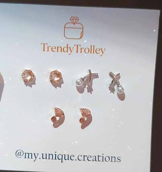 Trendy Trolley 18K Gold Plated Earrings Combo for Women | Anti-Tarnish | Earrings Combo | EC-23