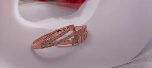 TrendyTrolley Stylish 2 Pc Kada Set – Snake Design Kada & Double Layer Kada | Bold Contemporary Statement for Daily & Festive Wear | Anti-Tarnish | Skin-friendly | Waterproof Jewellery